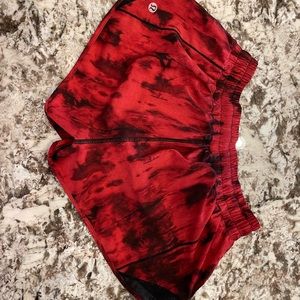 Lululemon hotty hot shorts size 4 black and red